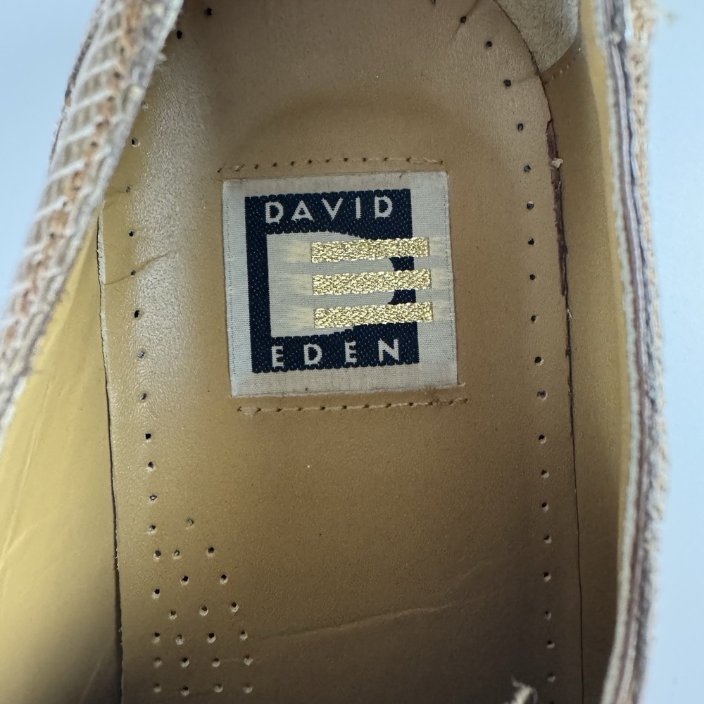 David Eden X Derby Dress Shoes Mens 10 Genuine Crocodile Lizard Exotic Beige - Picture 7 of 7